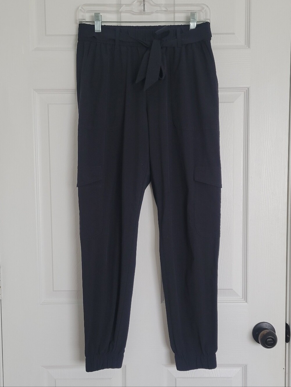 Banana Republic Black Cargo Joggers With Tie Belt